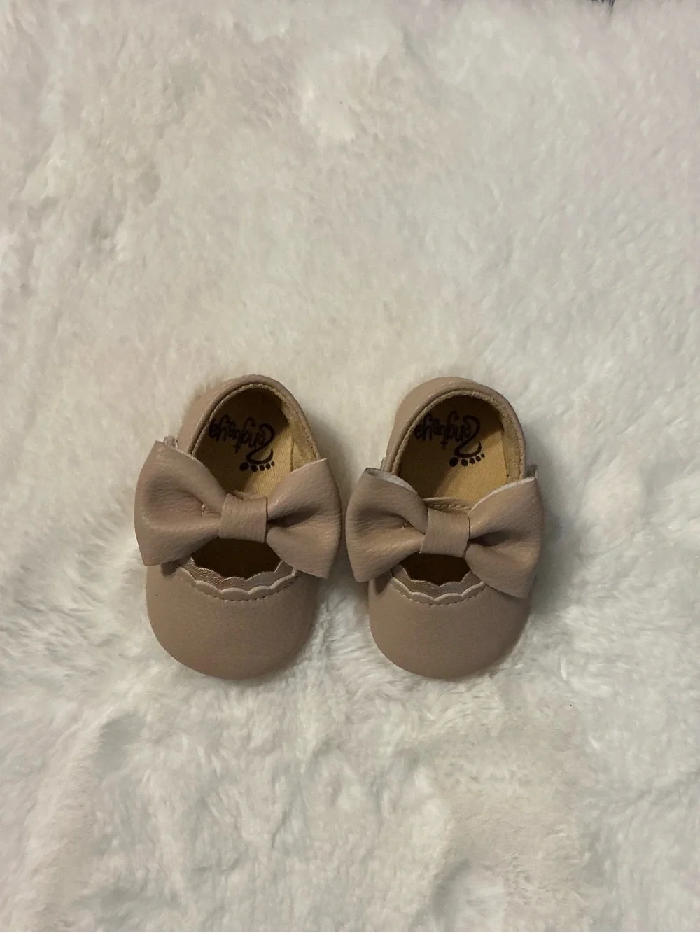 Baby Bow Dress Shoes in Light Beige Size:0-6